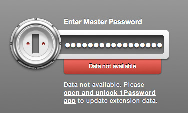 1password "Data not available"