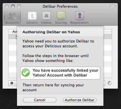 Delibar Yahoo Authorize2